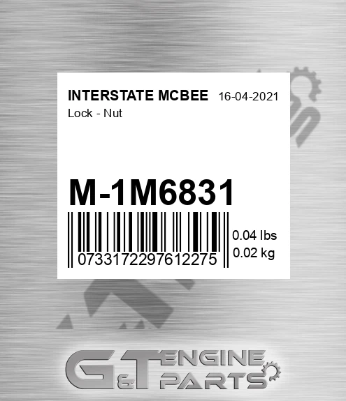 M-1M6831 Lock - Nut for INTERSTATE MCBEE