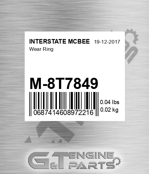 M-8T7849 Wear Ring for INTERSTATE MCBEE