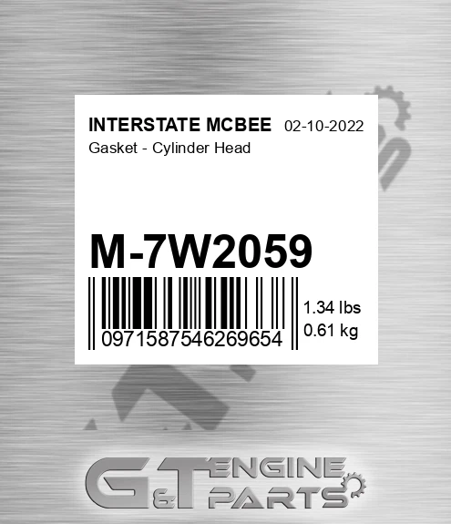 M-7W2059 Gasket - Cylinder Head for INTERSTATE MCBEE
