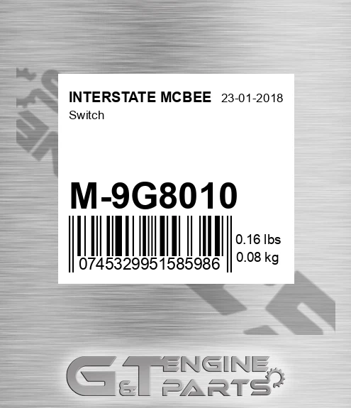 M-9G8010 Switch for INTERSTATE MCBEE