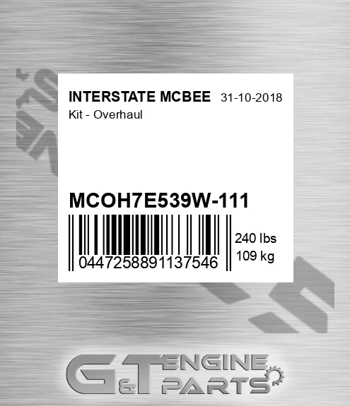 MCOH7E539W-111 Kit - Overhaul