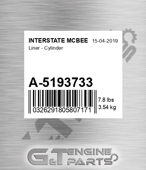 A-5193733 Liner - Cylinder