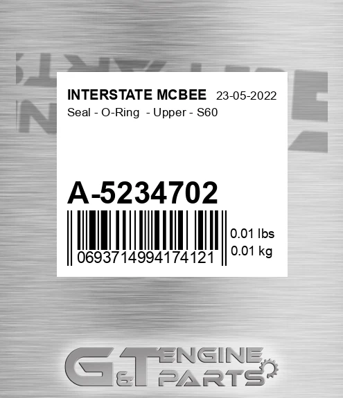 A-5234702 Seal - O-ring - Upper - S60
