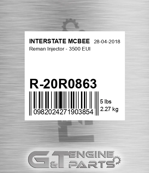 R-20R0863 Reman Injector - 3500 Eui