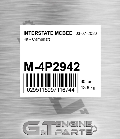 M-4P2942 Kit - Camshaft for INTERSTATE MCBEE