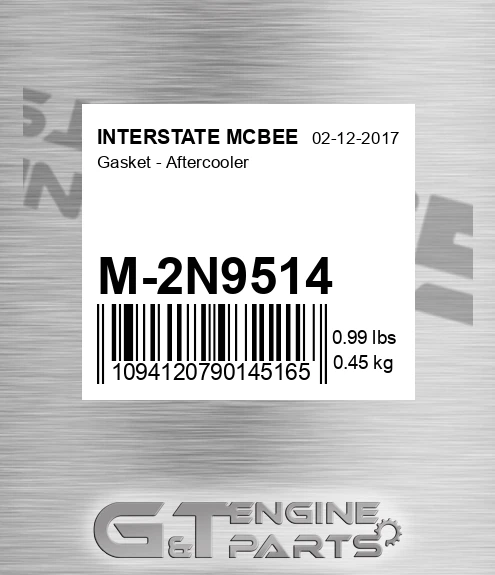 M-2N9514 Gasket - Aftercooler for INTERSTATE MCBEE