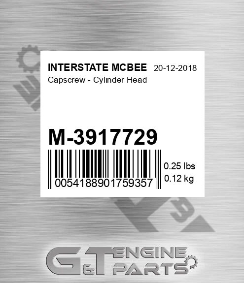 M-3917729 Capscrew - Cylinder Head
