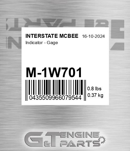 M-1W701 Indicator - Gage for INTERSTATE MCBEE