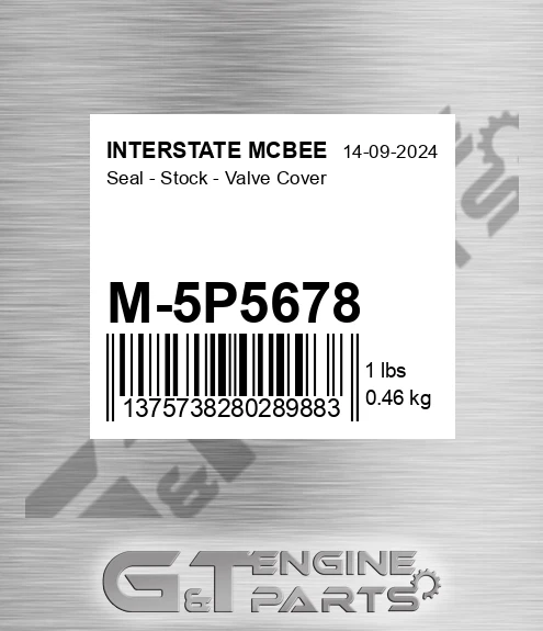 M-5P5678 Seal - Stock - Valve Cover for INTERSTATE MCBEE