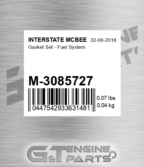 M-3085727 Gasket Set - Fuel System for INTERSTATE MCBEE