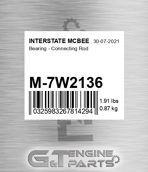 M-7W2136 Bearing - Connecting Rod for INTERSTATE MCBEE