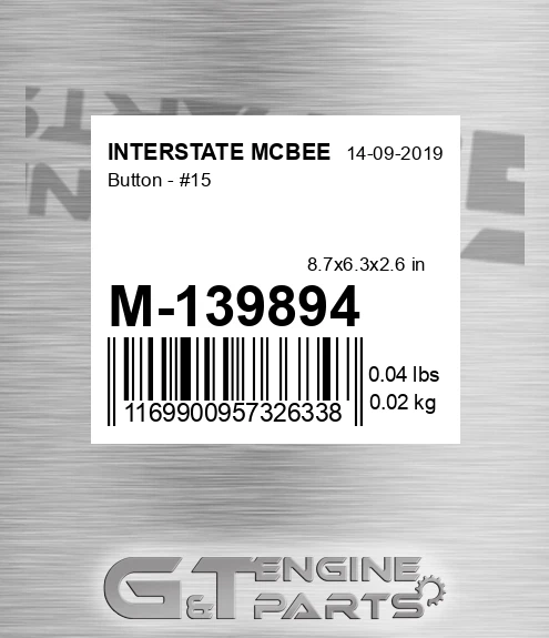 M-139894 Button - #15 for INTERSTATE MCBEE