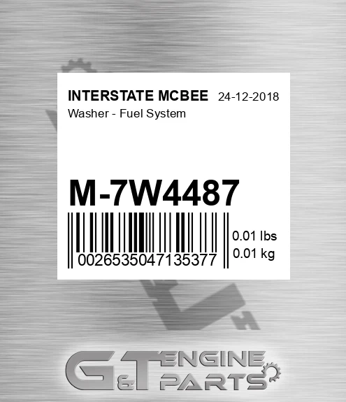 M-7W4487 Washer - Fuel System for INTERSTATE MCBEE