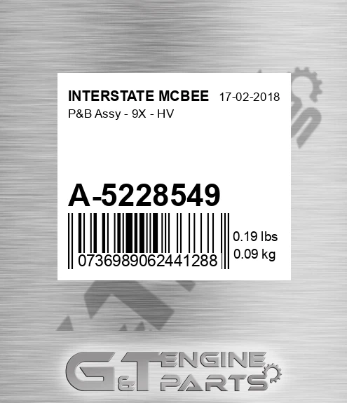 A-5228549 P&b Assy - 9x - Hv