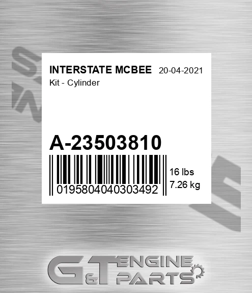 A-23503810 Kit - Cylinder for INTERSTATE MCBEE