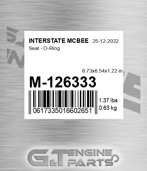 M-126333 Seal - O-ring