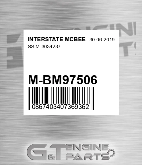 M-BM97506 Ss:m-3034237 for INTERSTATE MCBEE