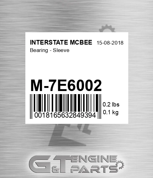 M-7E6002 Bearing - Sleeve for INTERSTATE MCBEE