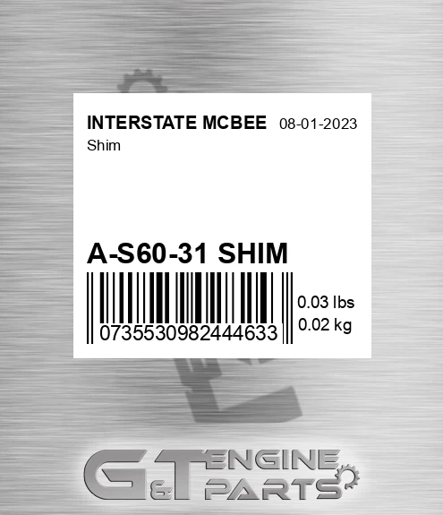 A-S60-31 SHIM Shim