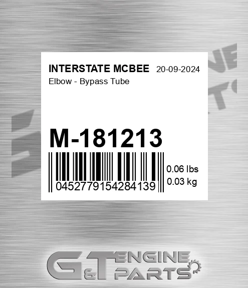 M-181213 Elbow - Bypass Tube