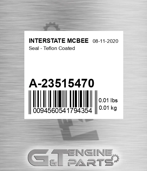 A-23515470 Seal - Teflon Coated for INTERSTATE MCBEE