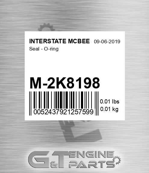M-2K8198 Seal - O-ring for INTERSTATE MCBEE