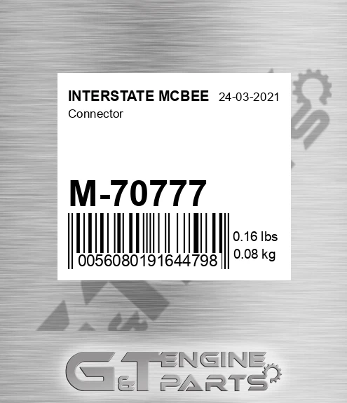 M-70777 Connector for INTERSTATE MCBEE