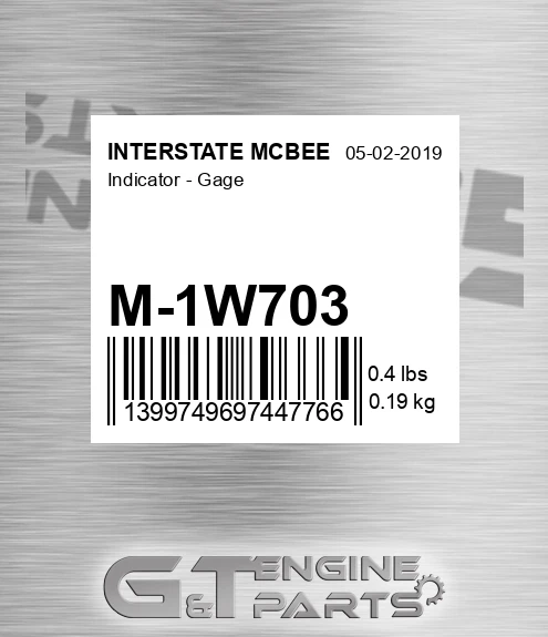 M-1W703 Indicator - Gage for INTERSTATE MCBEE