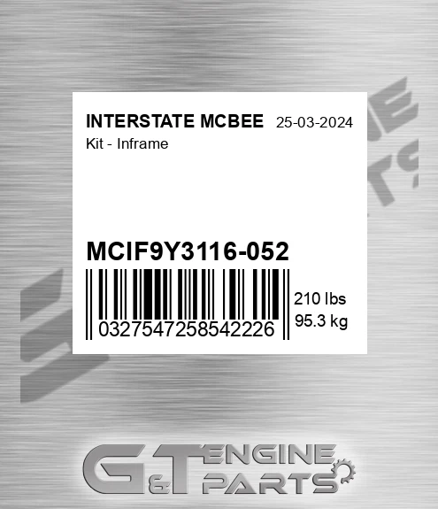 MCIF9Y3116-052 Kit - Inframe