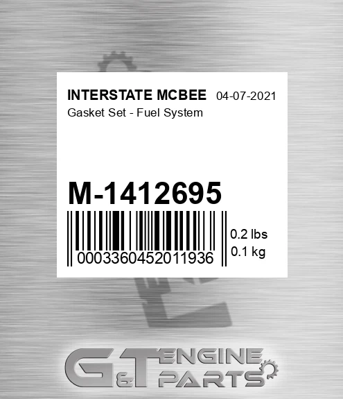 M-1412695 Gasket Set - Fuel System for INTERSTATE MCBEE
