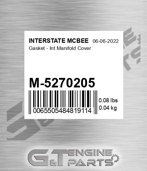 M-5270205 Gasket - Int Manifold Cover
