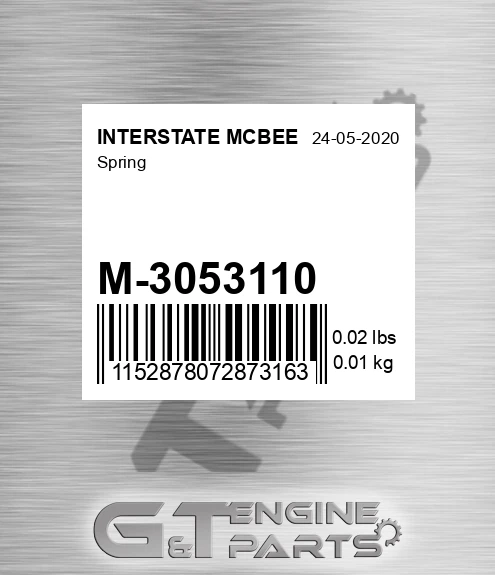 M-3053110 Spring for INTERSTATE MCBEE