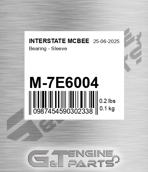 M-7E6004 Bearing - Sleeve for INTERSTATE MCBEE