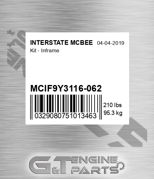 MCIF9Y3116-062 Kit - Inframe