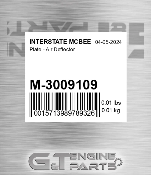 M-3009109 Plate - Air Deflector