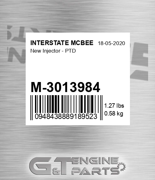 M-3013984 New Injector - Ptd for INTERSTATE MCBEE