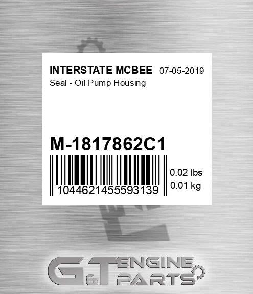 M-1817862C1 Seal - Oil Pump Housing