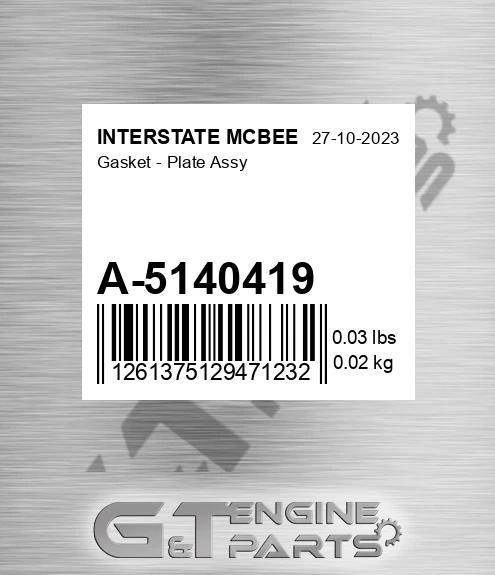 A-5140419 Gasket - Plate Assy