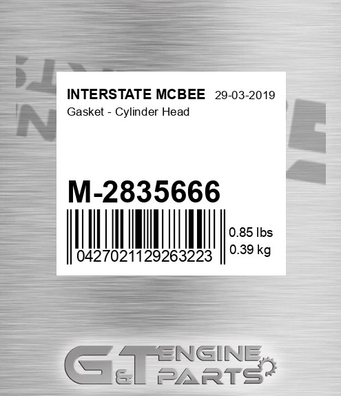 M-2835666 Gasket - Cylinder Head for INTERSTATE MCBEE