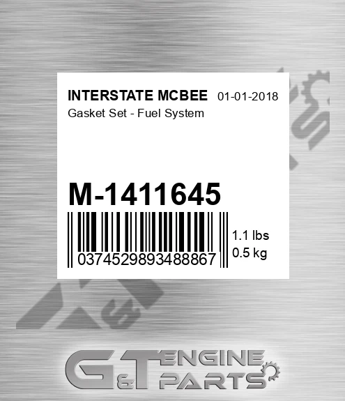 M-1411645 Gasket Set - Fuel System for INTERSTATE MCBEE