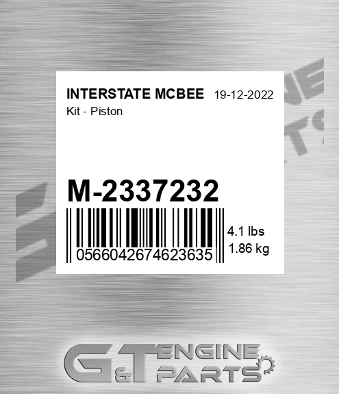 M-2337232 Kit - Piston for INTERSTATE MCBEE