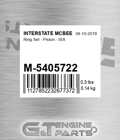 M-5405722 Ring Set - Piston - Isx