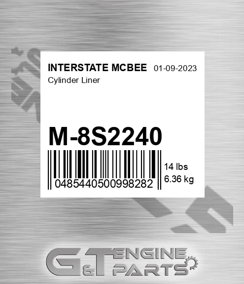 M-8S2240 Cylinder Liner for INTERSTATE MCBEE