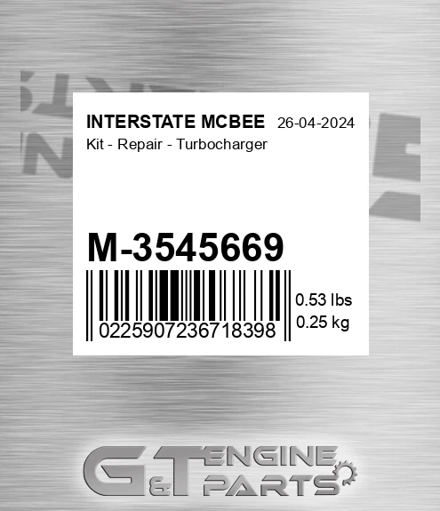 M-3545669 Kit - Repair - Turbocharger