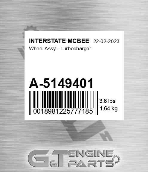 A-5149401 Wheel Assy - Turbocharger