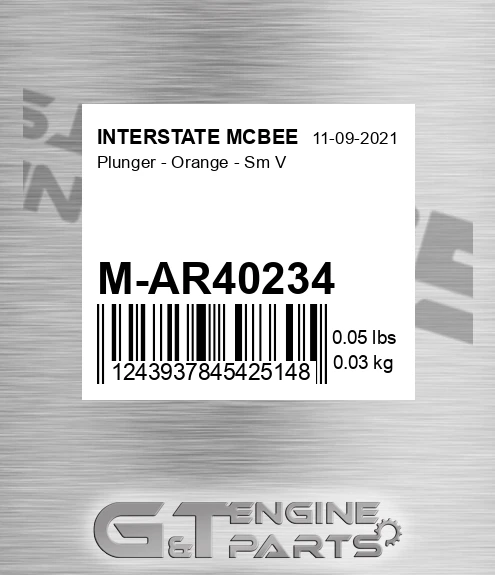 M-AR40234 Plunger - Orange - Sm V for INTERSTATE MCBEE