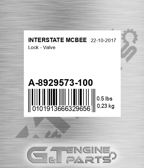A-8929573-100 Lock - Valve