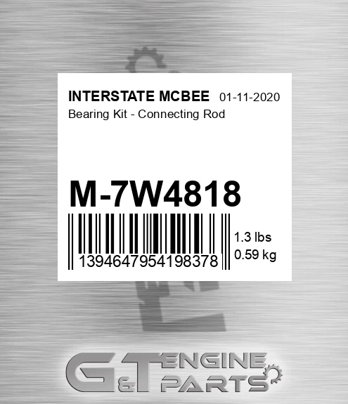 M-7W4818 Bearing Kit - Connecting Rod for INTERSTATE MCBEE