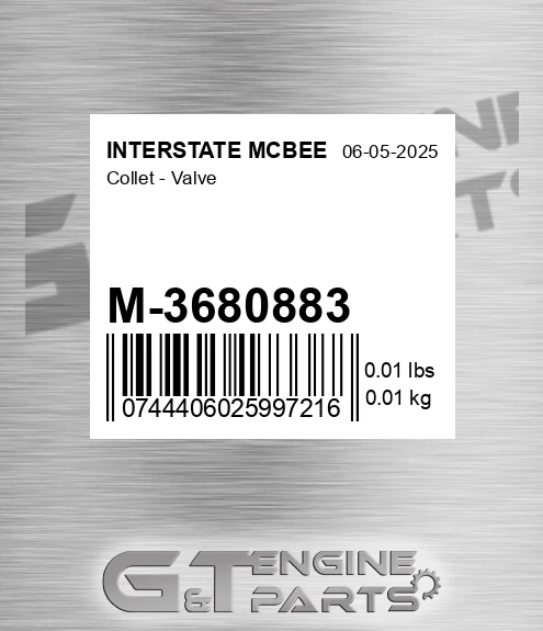 M-3680883 Collet - Valve for INTERSTATE MCBEE