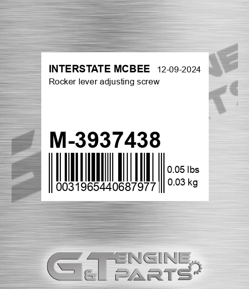 M-3937438 Rocker Lever Adjusting Screw